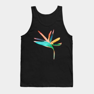 Bird of Paradise watercolor Flower Tank Top